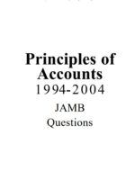 Principle of Accounts JAMB Past Question