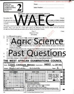 WAEC Agric Science Past Questions | FREE DOWNLOAD