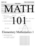 MTH 101: Elementary Mathematics 1