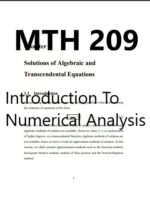 MTH 209: Introduction To Numerical Analysis
