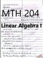 Mth 204: Linear Algebra I
