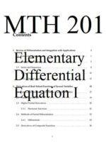 MTH 201: Elementary Differential Equation I